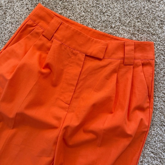 Commense Orange Linen Cotton Blend High Rise Wide Leg Dress Pants Women 28"waist - Picture 3 of 13
